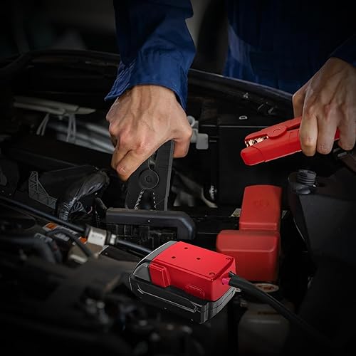 Miniatura 7 de Abrazaderas de cable de puente para batería Milwaukee M18B2 de 18 V, arrancador de puente con adaptador, cables de refuerzo automotrices portátiles