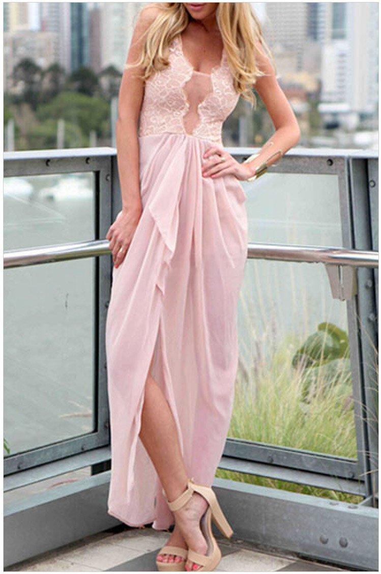 Wjs Ladies Clothing Evening Dress Flesh Colored Back V Type | Desertcart  Belize