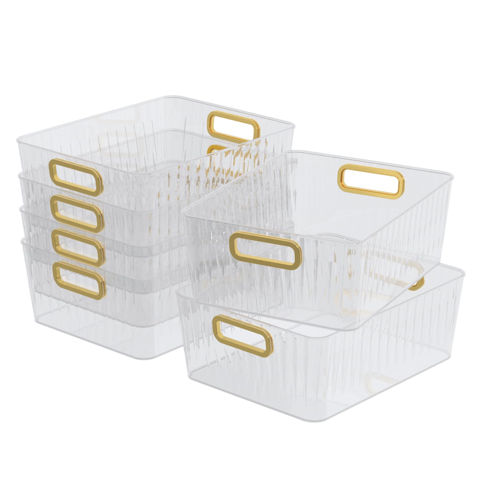 Panier de rangement en plastique lot de 6 bacs transparents cuisine et placard