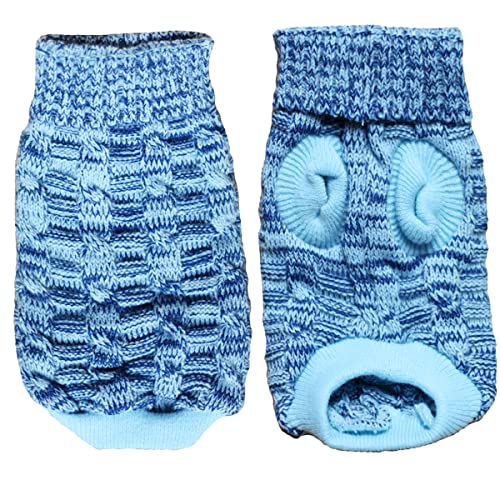 Casual Elegant Cat Dog Pet Sweater Turtleneck Knitted Knitwear Outerwear With Collar For Dogs & Cats Pets (Xs, Blue) #TOP2