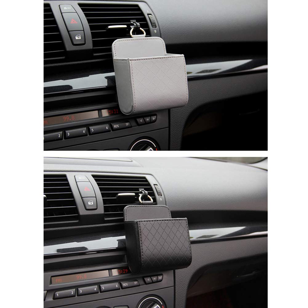 Organizer Per Auto Da Sfiato - Scatola Portaoggetti In PU - Per Telefono, Chiavi, Penne - Nero O Grigio - Foto 7
