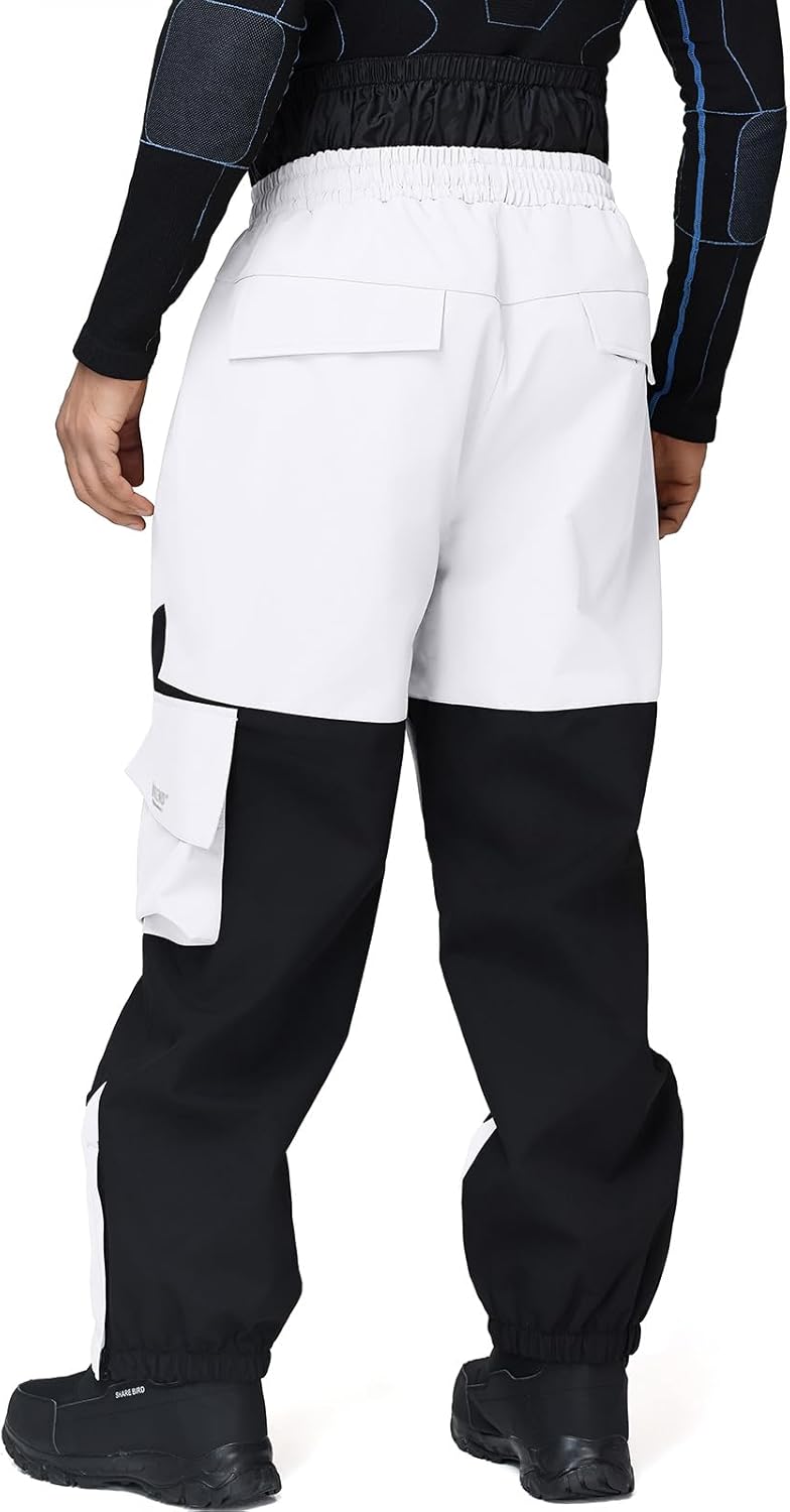 YEEFINE Men's Snow Ski Pants Insulated Womens Cargo Snowboard Pants Baggy Waterproof Winter Outdoor - Image 2