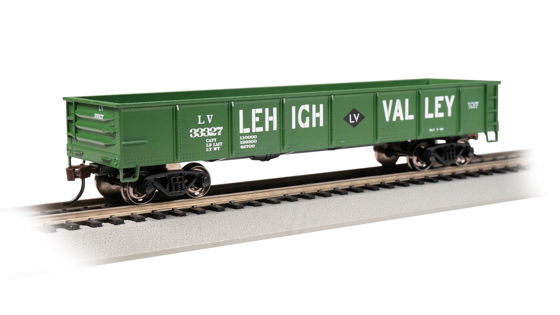 Bachmann Trains - 40’ Gondola - Lehigh Valley #33327 - Green - HO Scale