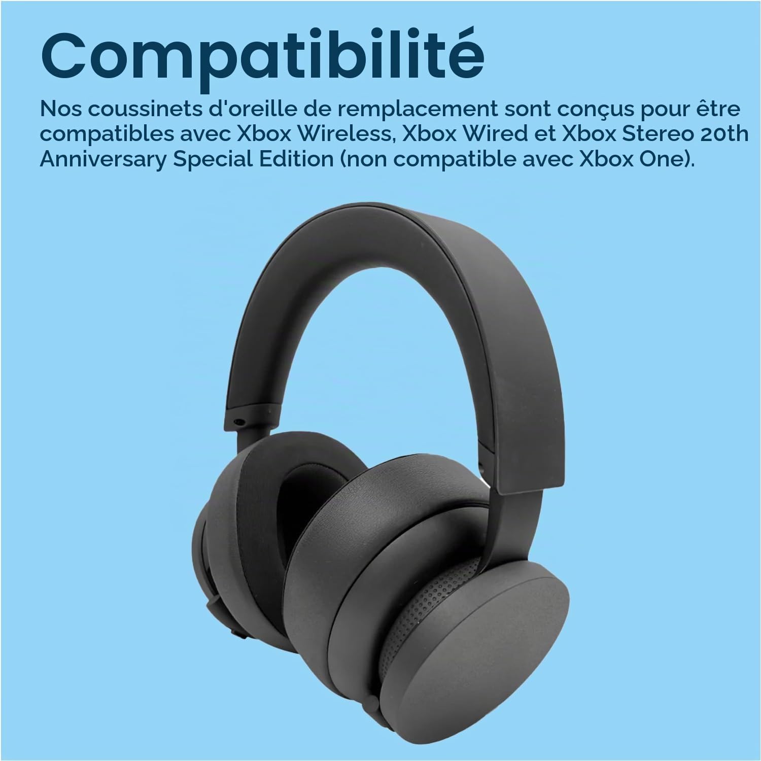 Remplacement Coussinets d'oreille pour Xbox Wireless, Wired, Xbox Stereo 20th Anniversary Special Edition Casque par MMOBIEL - Gel Réfrigérant Coussinet Casque – Coussinets de Rechange – Noir