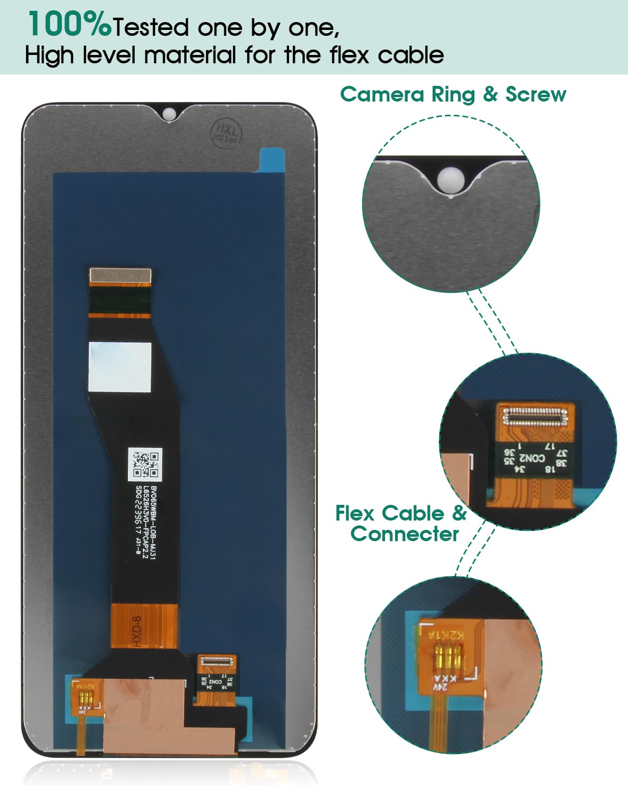RongZy LCD Schermo per Motorola Moto E13 Display di Ricambio Touch Screen Digitizer Parti di Riparazione per Motorola Moto E13 XT2345 LCD Display con Strumenti(Nero con Cornice, 6.5