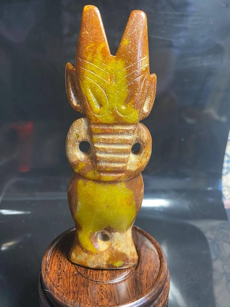 貴重 石器文明 河磨玉 紅山文化☆勾雲器☆祭祀器 根付