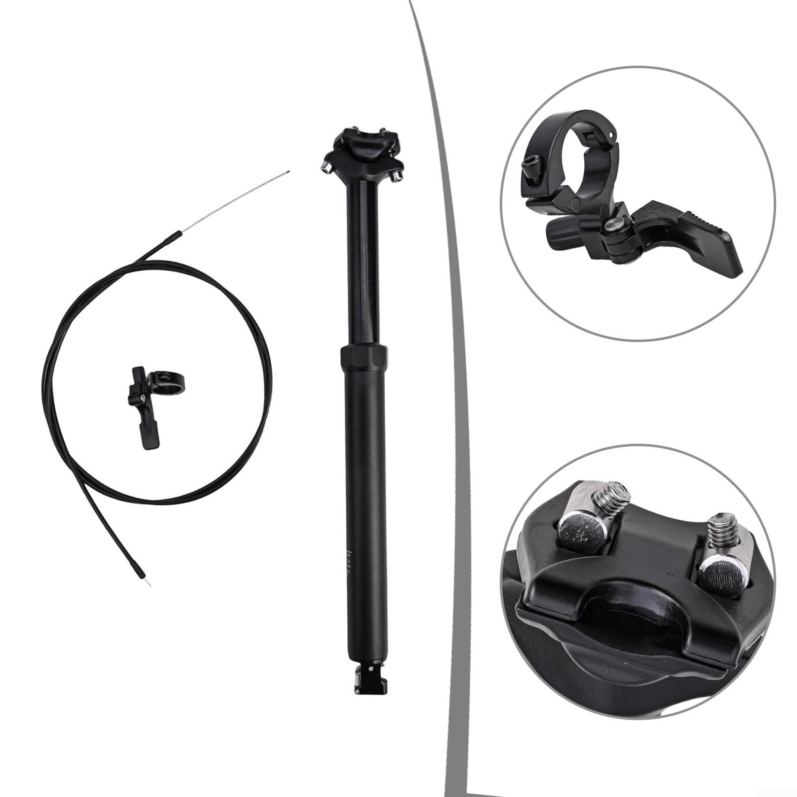 Tige de selle télescopique en alliage d'aluminium avec câble interne, longueur 31,6 mm et 425 mm avec télécommande pour VTT