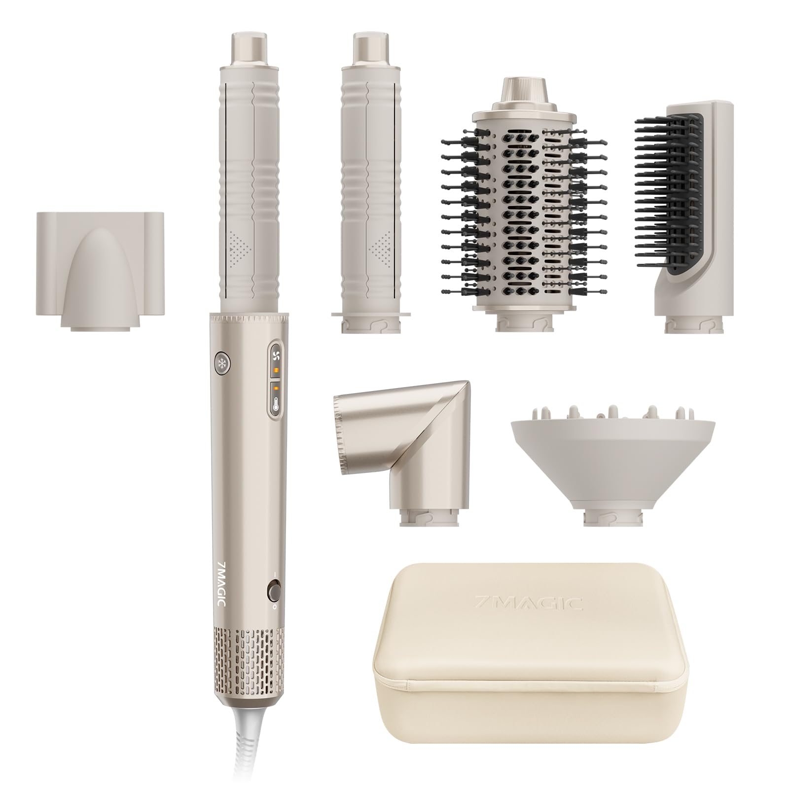 7-in-1 Hot Air Styler,Hair Dryer Brush with Auto-Wrap Curl L/R