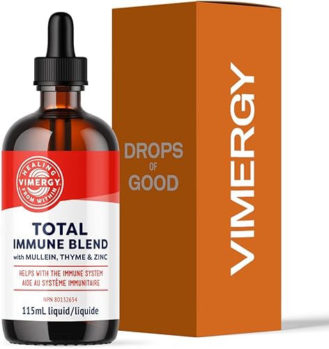 Vimergy Total Immune Blend* Suplemento líquido, 57 porciones de apoyo inmunológico de absorción rápida, para todas las estaciones, zinc, tomillo y