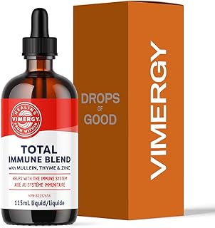 Vimergy USDA Organic Total Immune Blend* Liquid Supplement, 57 Servings Fast-Absorbing Immune Support – All-Season, Zinc, Thyme and Mullein Drops Non-GMO, Vegan, Immunity Support for Adults (115 mL)