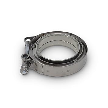 Kraken Automotive - 2.5 Inch V Band Clamp Kit with Male Female Flange - A105 Mild Steel MS - Universal For Downpipe, Manifold, Exhaust