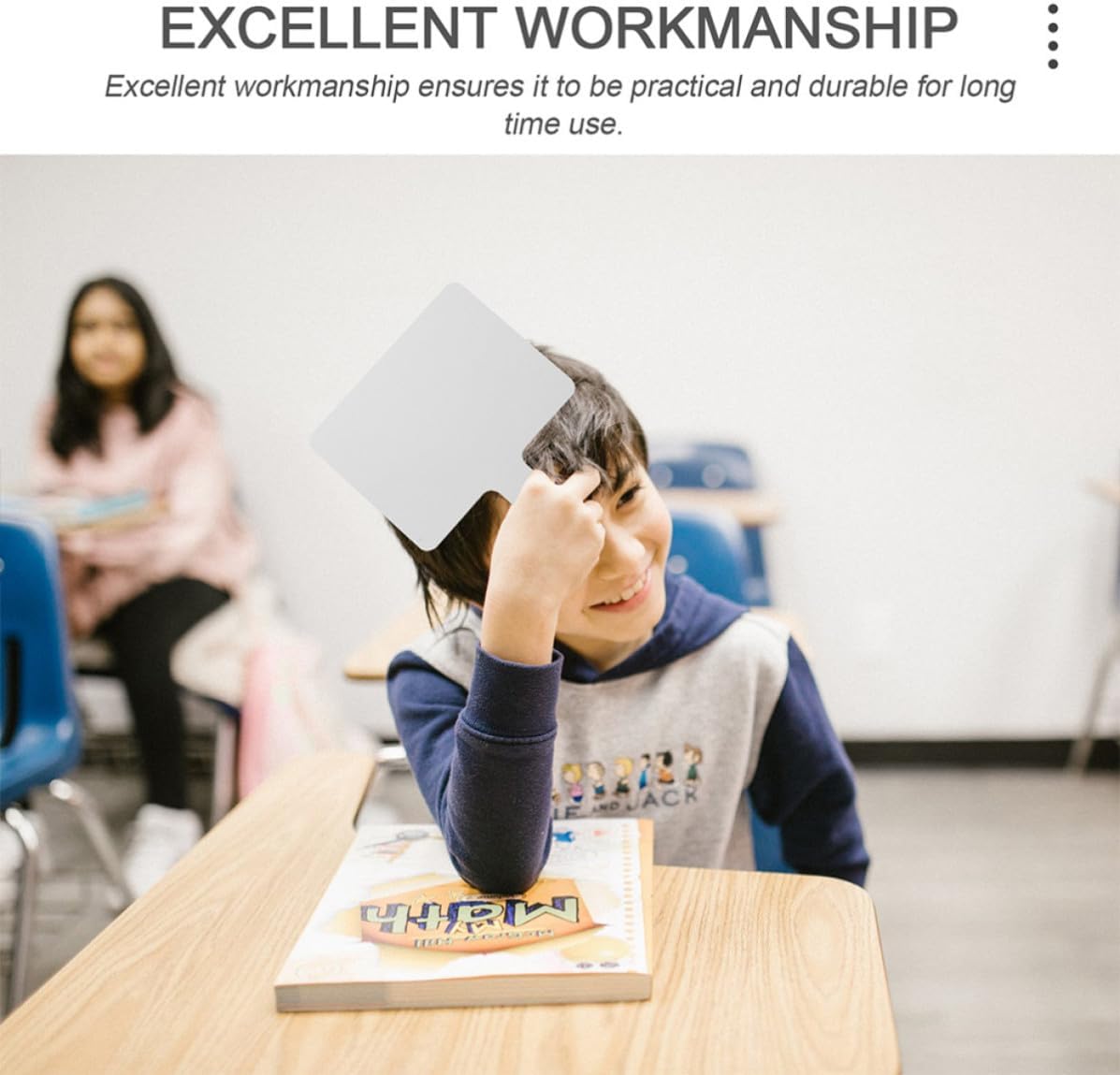 2pcs Handheld Answer Board Dry Erase Paddle for Student School Use | White Paper Surface, Rounded Corners, Simple Design, Easy to Write and Clean, Quiet Participation for Long-term Use