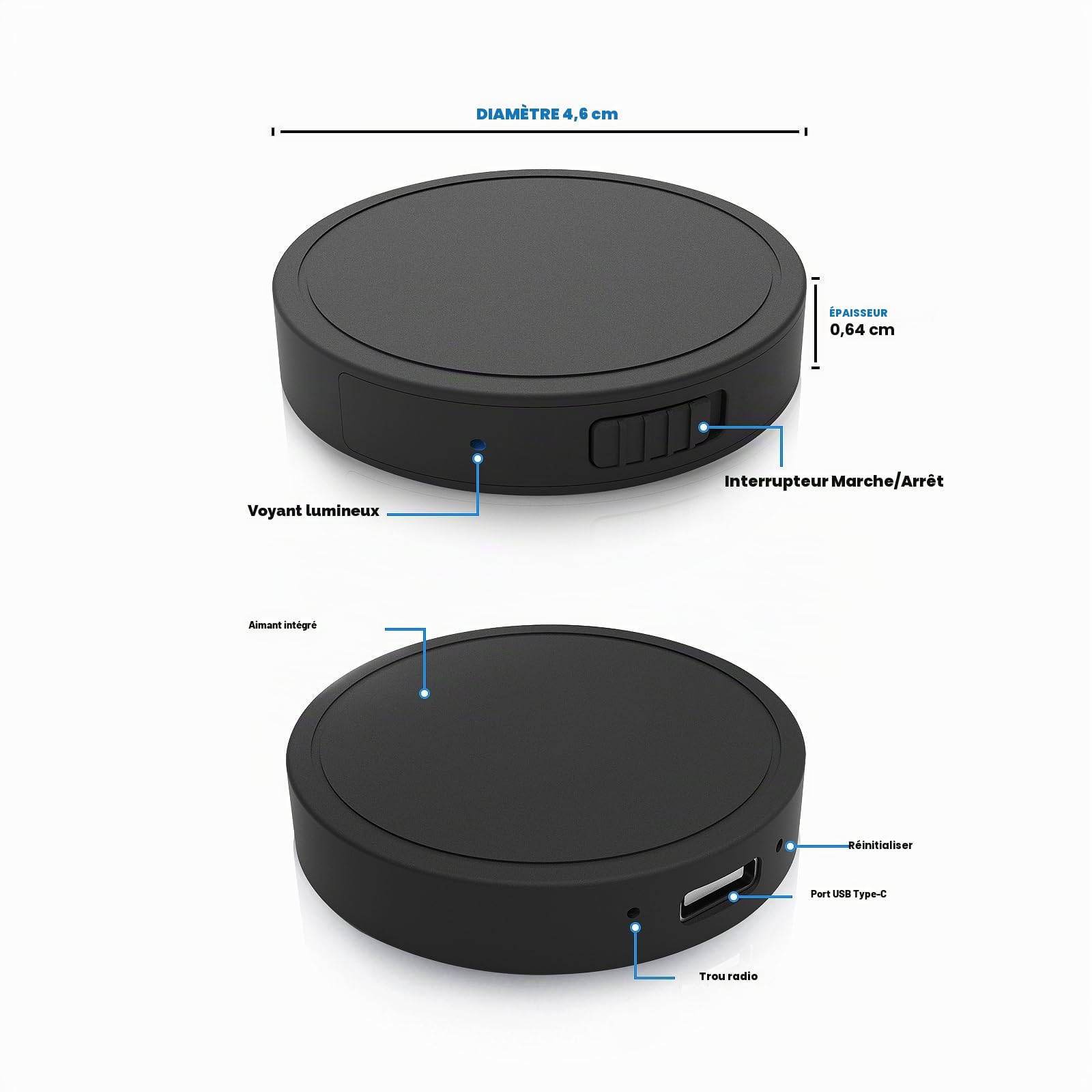 Enregistreur vocal Elasound 132G (9800 heures) avec triple annulation intelligente du bruit AI, enregistreur audio portable USB-C pour le travail, les conférences, les réunions, les entretiens