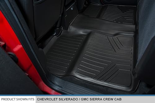 Miniatura 2 de SMARTLINER Alfombrillas de segunda fila negras para SilveradoSierra 1500 Crew Cab 2007-2013 - 2007-2014 25003500 HD Crew Cab