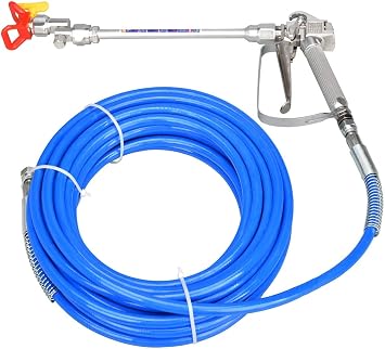 Airless Paint Spray Gun Hose Airless Paint Spray Hose Kit Swivel Joint High Pressure 3600 PSI 517 TIP Extension Rod Pole Rod 50 Feet Diameter 1/4 inch