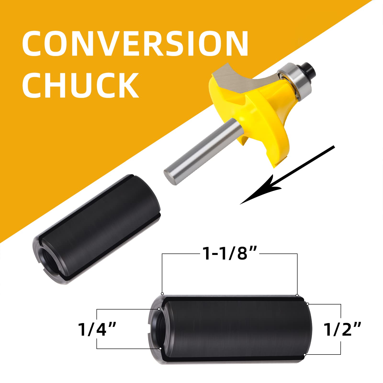 Roundover Router Bits - 2 Pack, 1/2" Radius -5 Roundover Router Bits - 2 Pack, 1/2" Radius -5