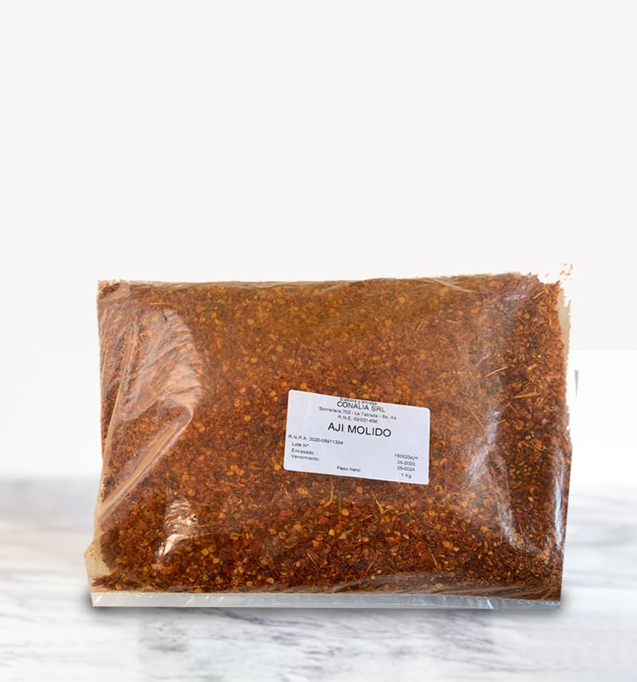 Aji Molido Argentino 1kg - 35 oz | Condimentos y especias para cocinar - Esenciales de cocina | Completa tu juego de condimentos | Chili molido