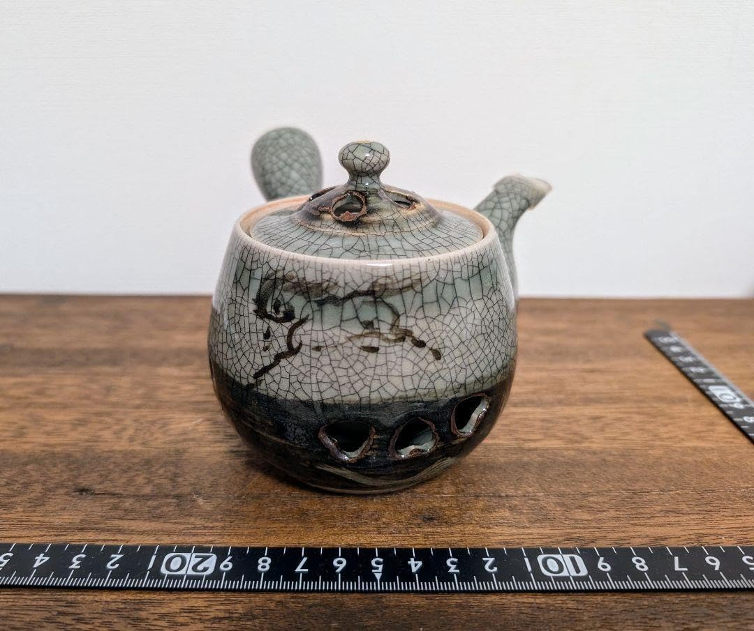 常滑焼 朱泥 蛙摘 横手急須 V 7638