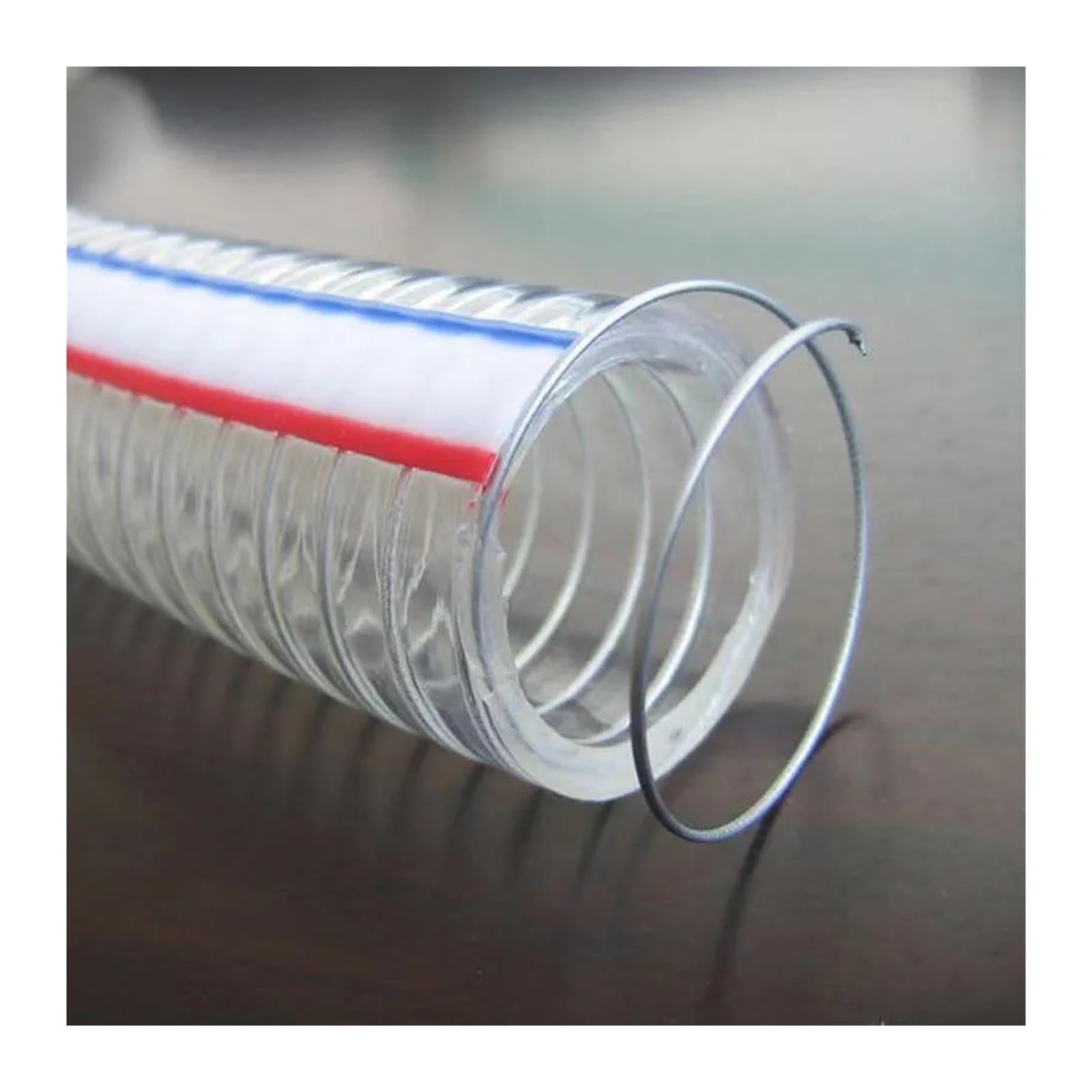 Manguera PVC transparente alambre acero bomba agua ID 10-25mm | Tubo flexible para instalaciones hidráulicas y bombas(25x31mm,5 Meters)