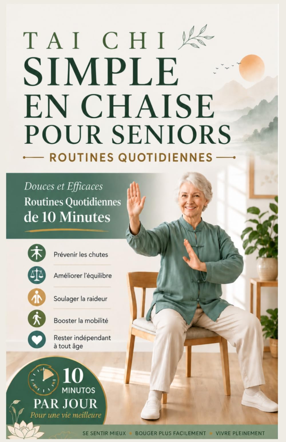 CHAISE SIMPLE TAI CHI POUR SENIORS: Des routines quotidiennes douces et efficaces de 10 minutes pour Prévenir les chutes, améliorer l'équilibre, ... votre mobilité, restez indépendant à tout âge