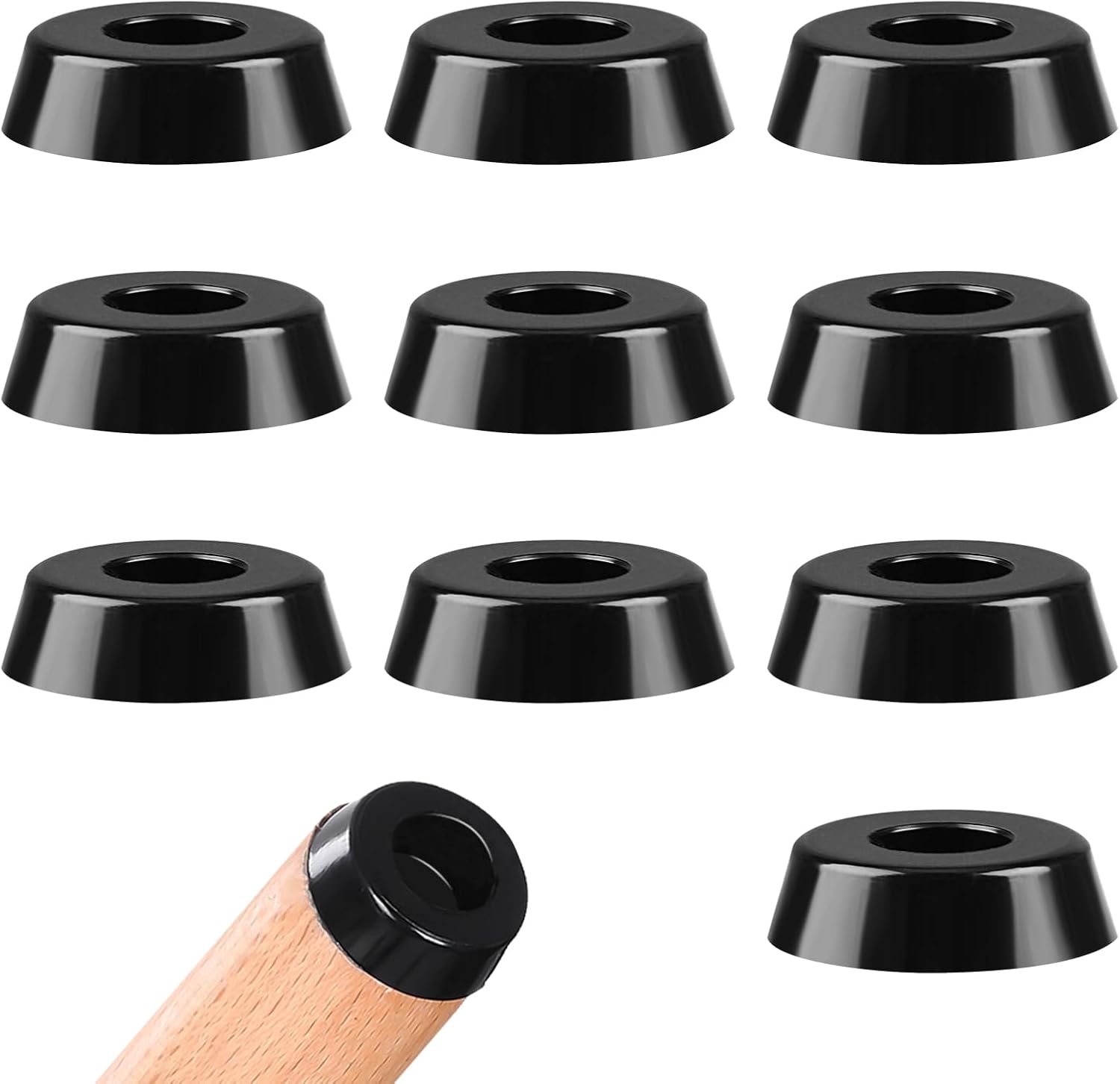 10pcs Rubber Feet for Garden Furniture Chairs AntiSlip Black Round