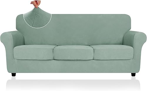 Miniatura 44 de Funda 2026 para sofá de dos plazas XL a rayas, 3 piezas (71"-91"), fundas elásticas gruesas para sofá con cojines 2 XL con banda elástica Nuevo