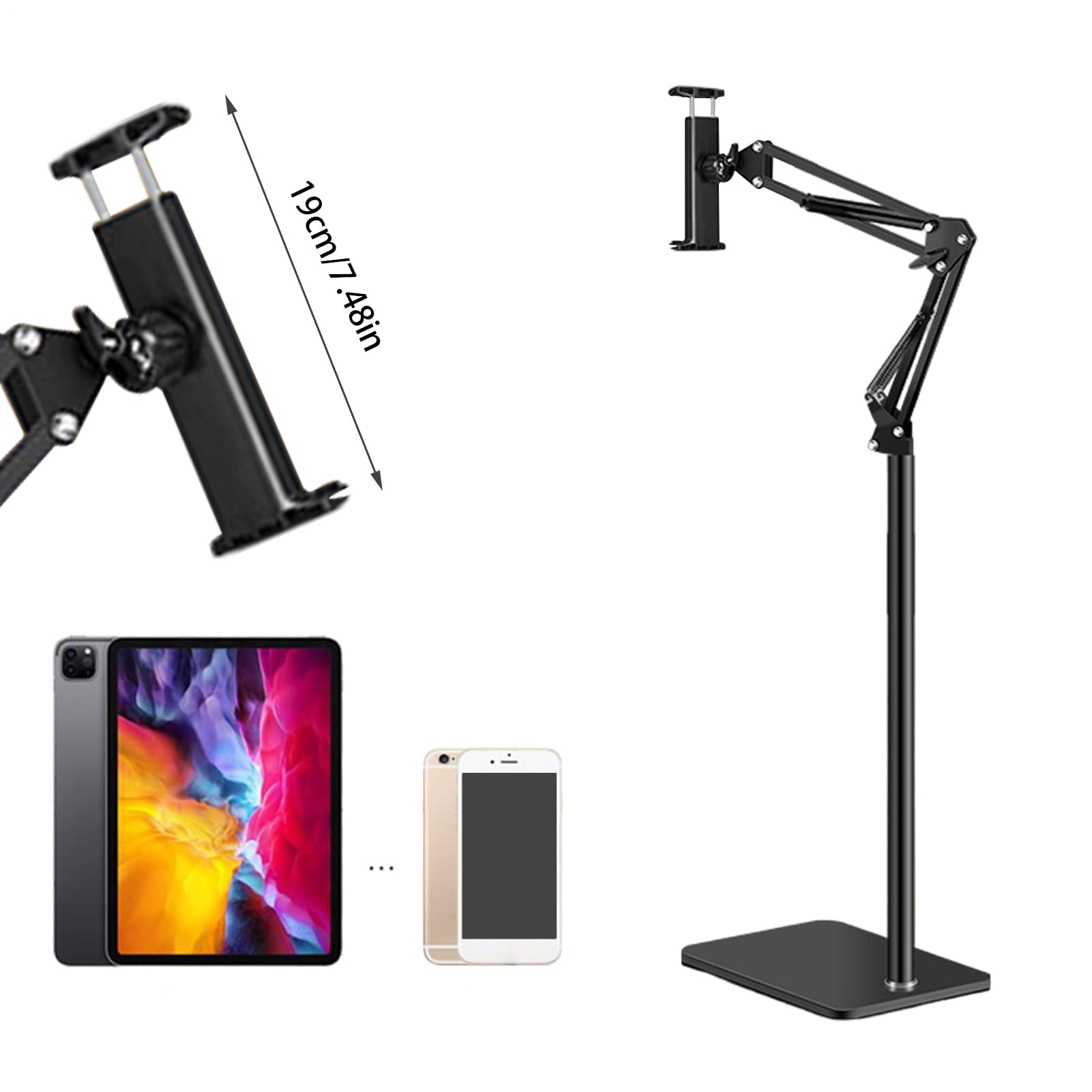 Supporto da pavimento per telefono cellulare,Supporto da pavimento per | Supporto per smartphone in metallo con pigra, supporto da pavi