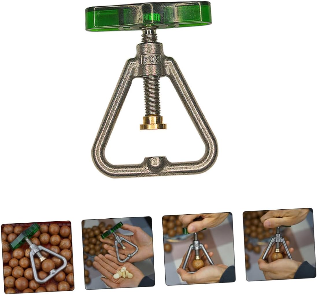 Nut Opener Tool Stainless Steel Kitchen Cracker for Home Use | Strong Plastic Grip, Comfortable Handheld Design, Helps Save Time and Effort Opening Macadamia Nuts and Large Hazelnuts