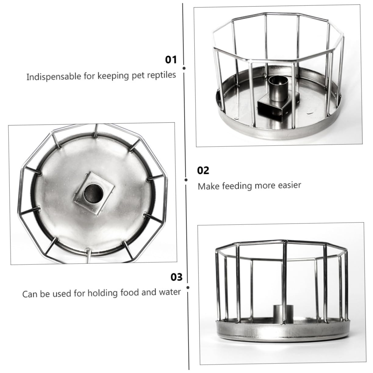 TOYANDONA Fuente De Agua Potable Automática Bebedero para Reptiles Comedero para Tortugas Barba De Dragón De Acero Inoxidable para Terrario