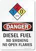 SmartSign - S-9400-EU-14 Danger - Diesel Fuel, No Smoking No Open Flames NFPA Label | 10 x 14 Laminated Vinyl 10 x 14 Vinyl Label