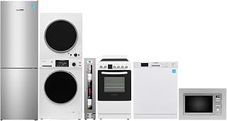 Equator Advanced Appliances SMALL HOME 800 SQ. FT APPLIANCE PACK- Washer+Dryer+Dishwasher+Cooking Range+Refrigerator+Microwave+Wine Ref