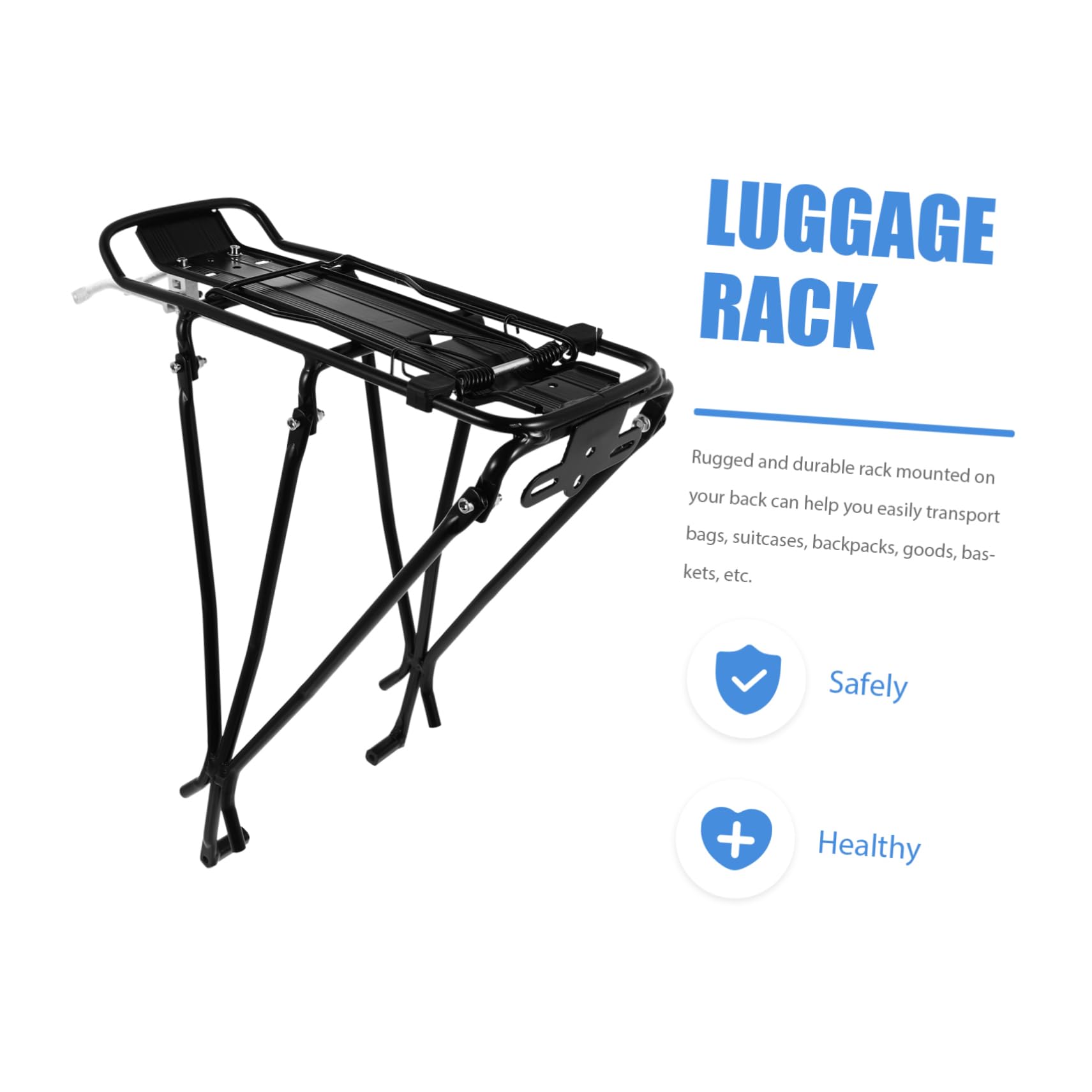 Abaodam 1Pc Durable Bike Rear Rack for Cargo Storage Black Flexible Carrier for Mountain Road Bikes Strong Load Capacity for Luggage Gear Transport