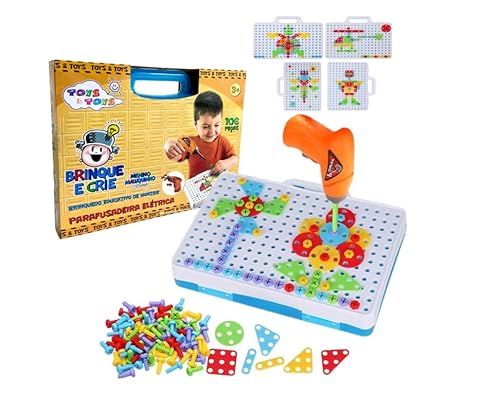 Brinquedo Educativo de Montar Parafusadeira Quebra Cabeça