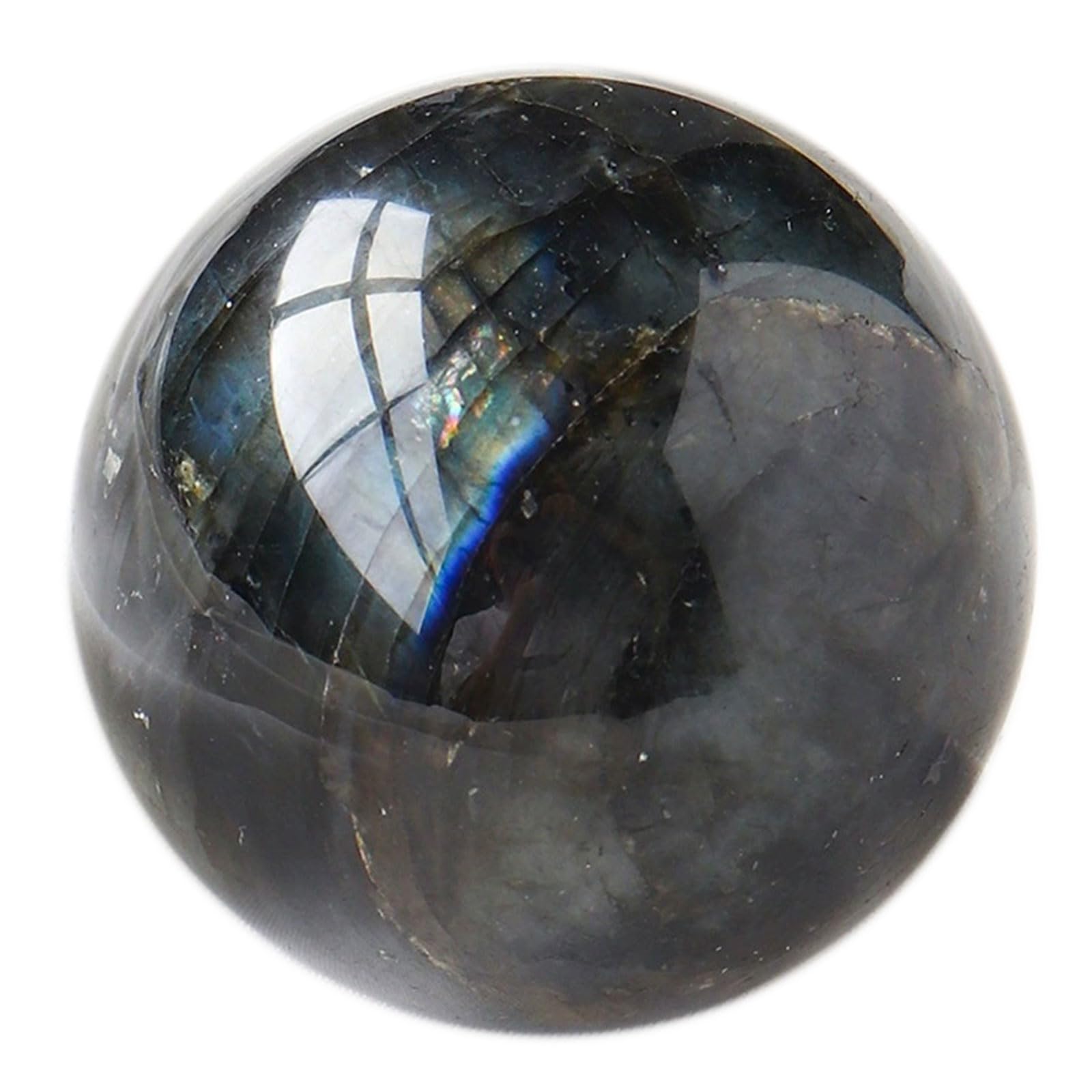 ASCFTWRA Labradorite Crystal Ball Sphere Gemstones Ornament with Stand