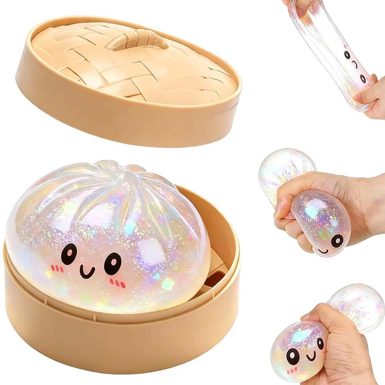 GLAMVIV Dumpling Squishy Mystery, Squishy Dumplings for Men & Women for Home & Office Use, White