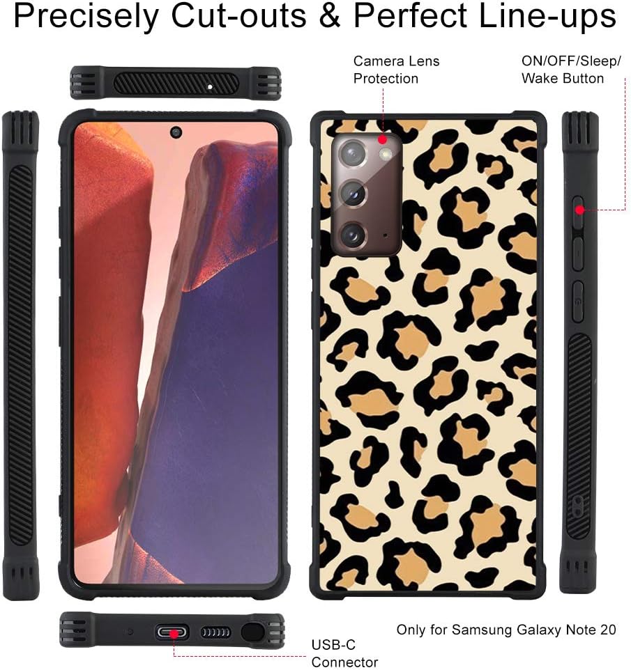 OOK Designed for Samsung Galaxy Note 20 5G Case Leopard Cheetah Print Design TPU Bumpers Protective Phone Bumper Cover with Lanyard Strap for Women Girls for Note 20 5G 6.7 Inch