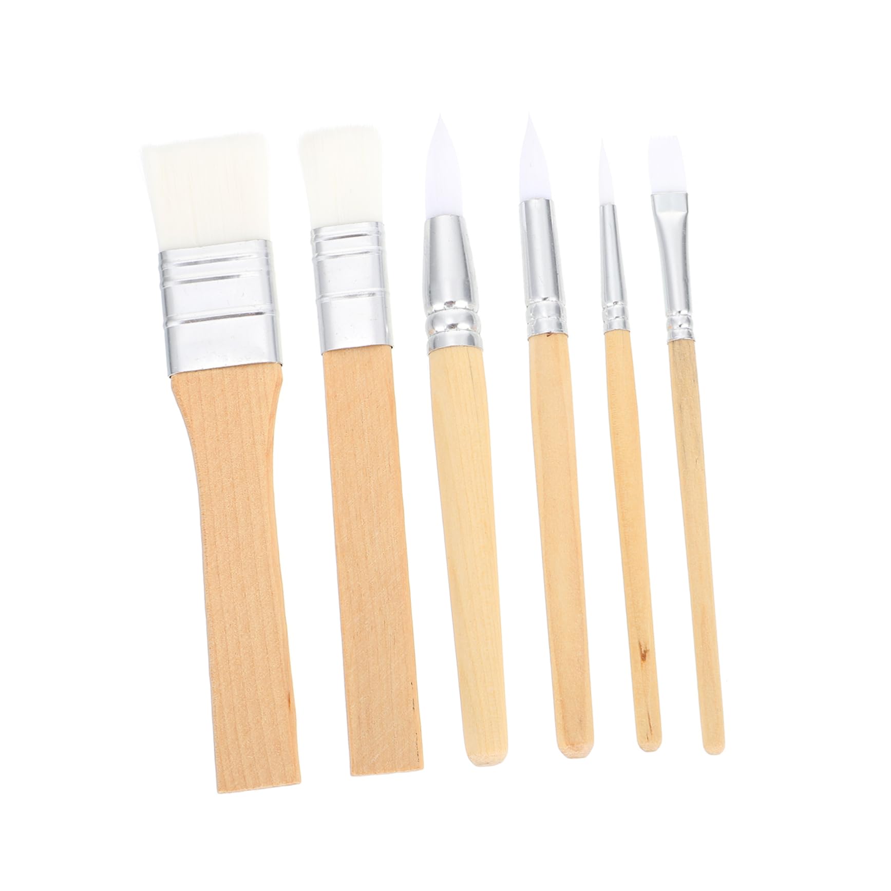 Artibetter 6piezas Pinceles Cortos de Lana Cruda Unidades para Acuarela Suministros de Pintura Herramientas de Dibujo Pinceles para Pintar Acuarela