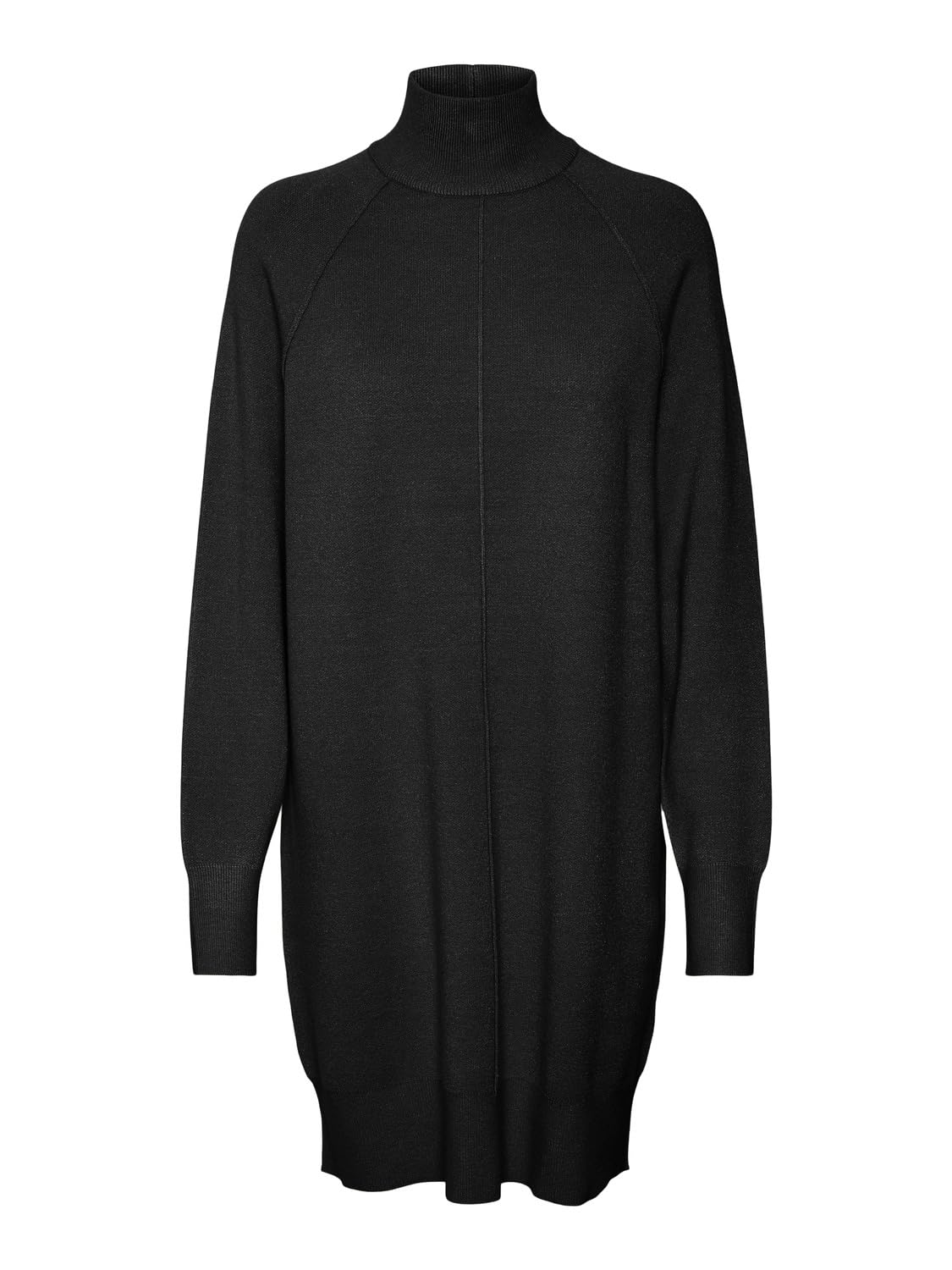 VERO MODA VMGOLD Link LS Short Highneck Dress Boo, Black, M