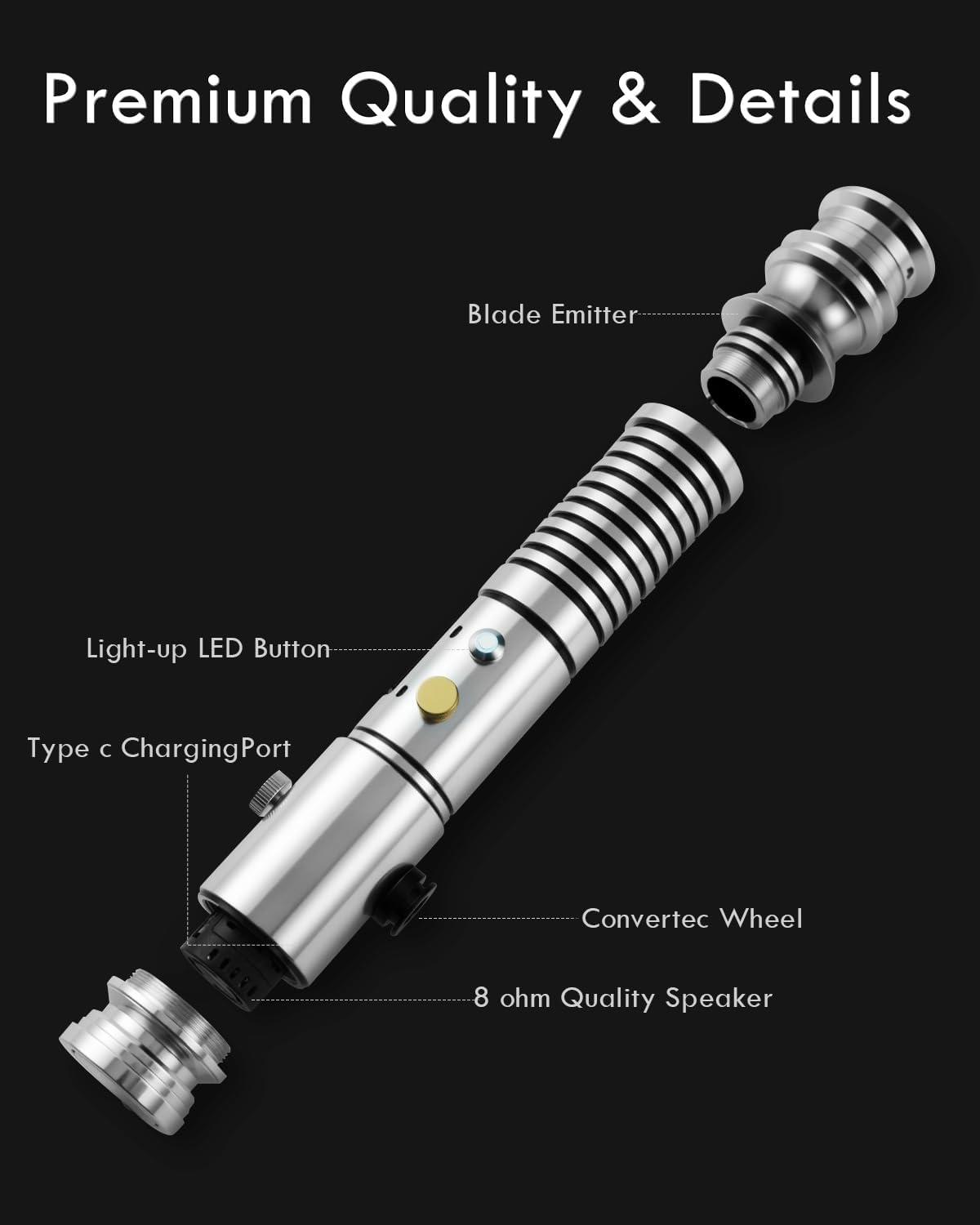 Upgraded Xenopixel 3.0 Motion Control Dueling Light Saber for Adults, 34 Sound Fonts Smooth Swing Clan Style Light Saber Infinite Color and Powerful APP, Programmable Core