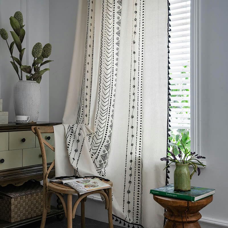 Rideaux occultants thermiques en coton et lin occultant pour grand salon