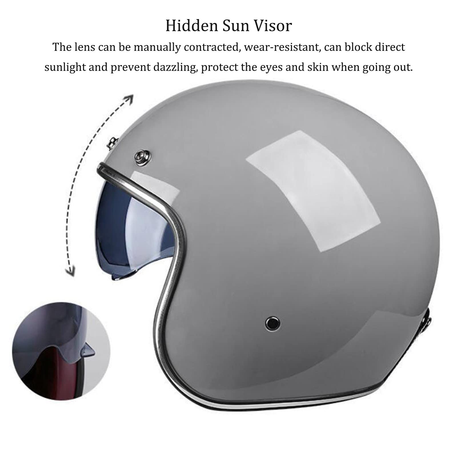 Moto Electrica Adulto Casco De Motocicleta Vintage Con Gafas