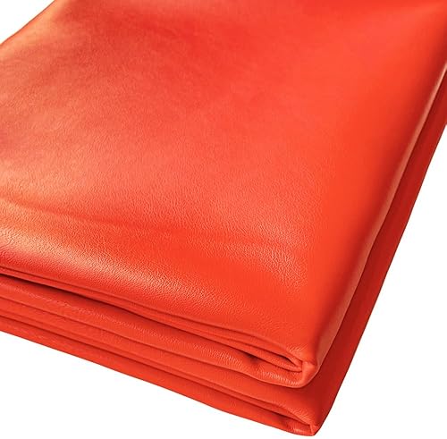 Miniatura 7 de Tela de piel sintética de 1 yarda, 54 x 36 pulgadas, material suave de color sólido para manualidades, 0.035 in de grosor, perfecto para fundas de