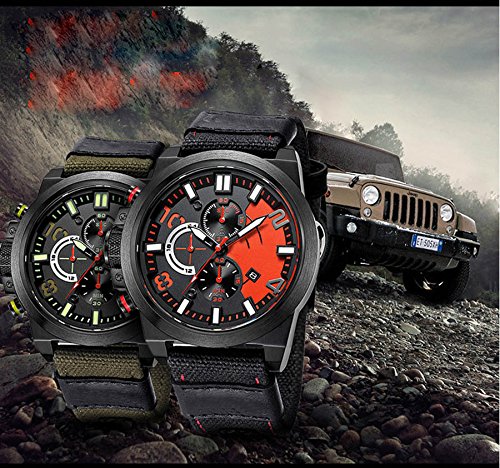 Otopo 24Mm Watch Bands, 24Mm Quick Release Band Large Premium Nylon Woven With Leather Replacement Wrist Band For Suunto Traverse And Any Watches With 24Mm Lug Smartwatch (24Mm, Army Green) #TOP2