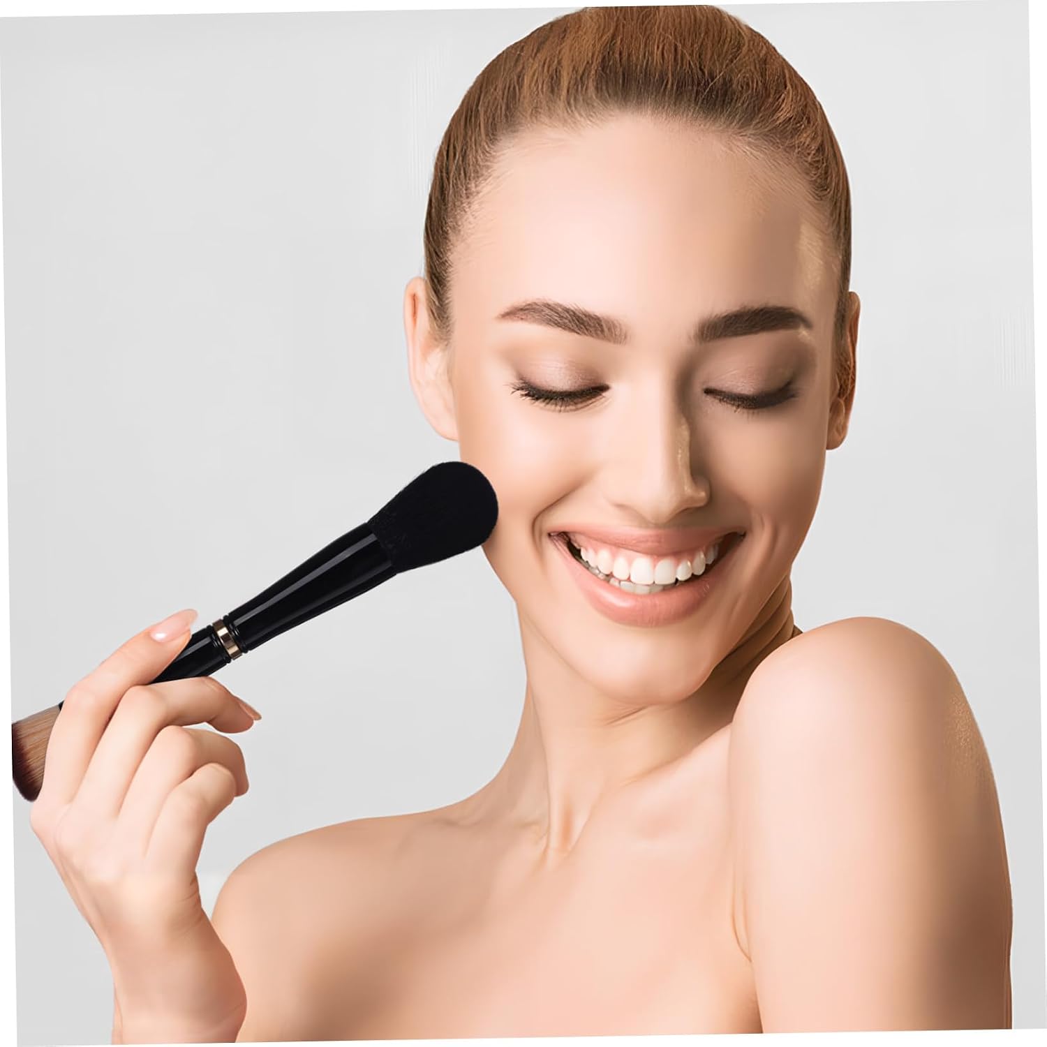MERRYHAPY 1piece Travel Makeup Brush Double-sided Design for Concealer and Face Makeup Compact Daily Use and Travel Easy to Carry