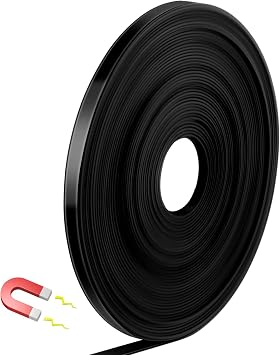 AmazingSpark Magnetic Tape Roll Thin Strips, 2/5 Inch x 33 Feet Magnetic Board Dividers Whiteboard Graphic Decorative Tape Marking Line for Classroom Office Art AccessoriesBlack