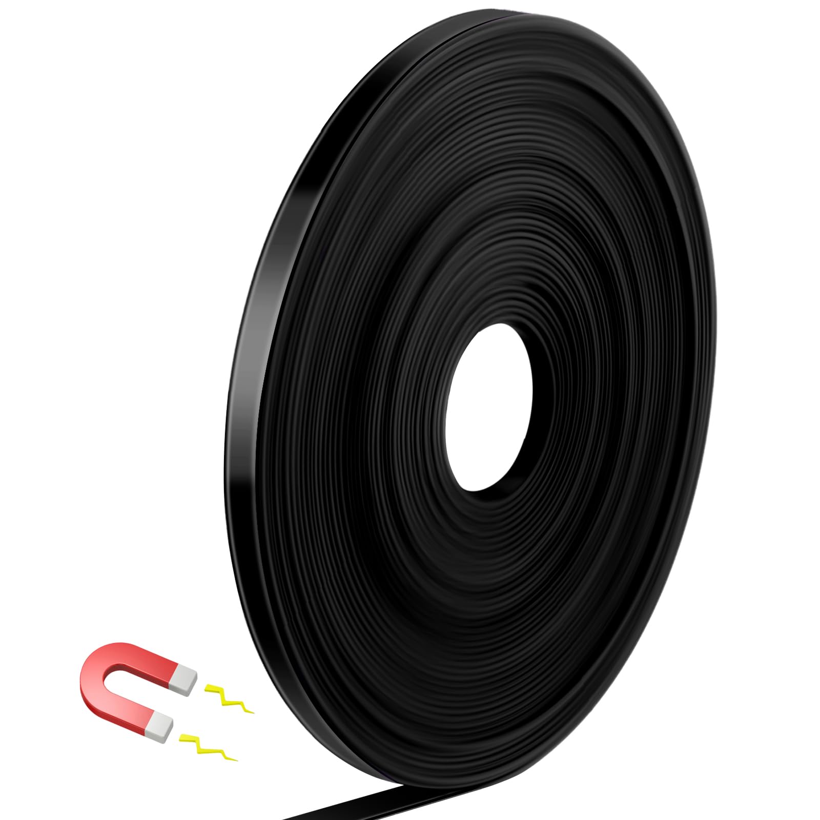 AmazingSpark Magnetic Tape Roll Thin Strips, 0.39 Inch x 33 Feet Magnetic Board Dividers Whiteboard Graphic Decorative Tape Marking Line for Classroom