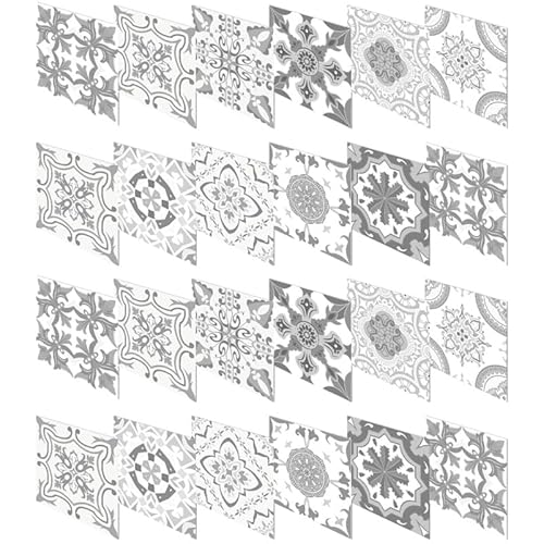 BESTYASH Peel and Stick Tile Decals 4X4 Inch Vintage Oil-Proof Kitchen Tile Stickers Removable Self Adhesive Decorative for Backsplash Bathroom and Home