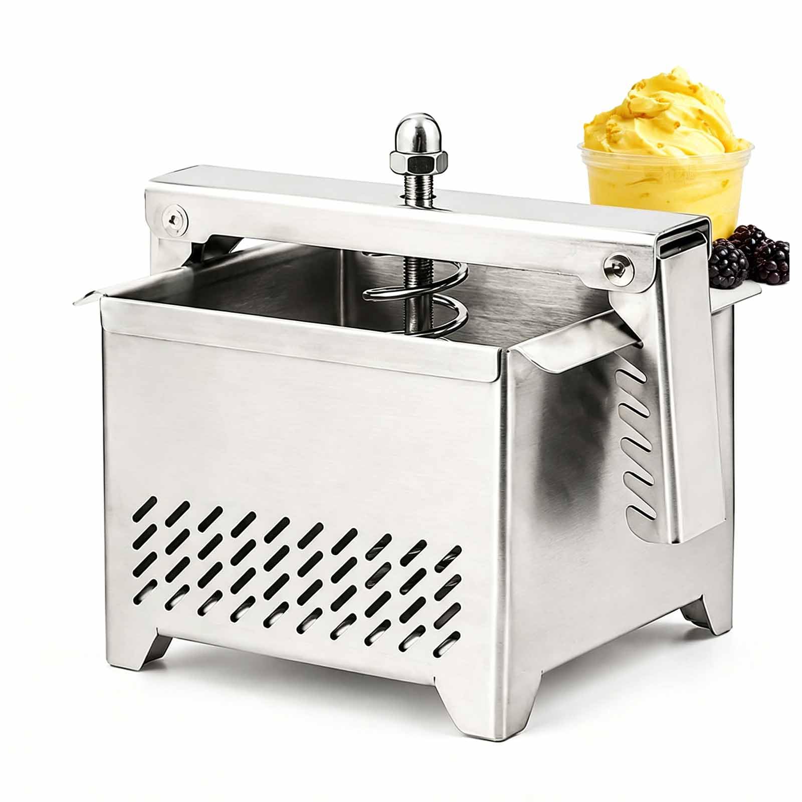 MRJYK Stainless Steel Yogurt Strainer, 0.5kg Yogurt Whey Separator, Adjustable Pressure, Detachable, 1mm Thickness, Easy Demolding, For Homemade Thick Yogurt & Cheese