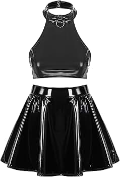 Amazon.com: Linjinx Women's Rave Outfits Sexy Metallic Two