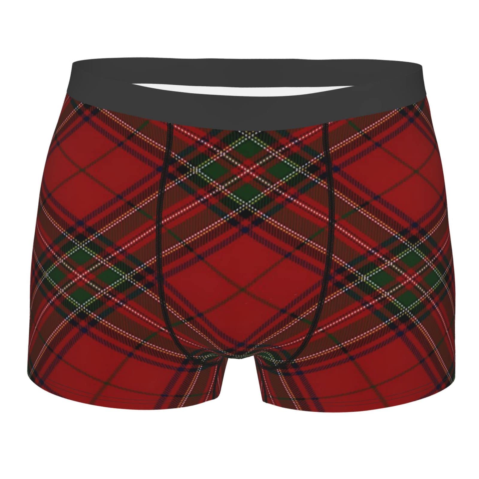Ahdyr Scottish Tartan Underwear Men's Boxer Briefs Black